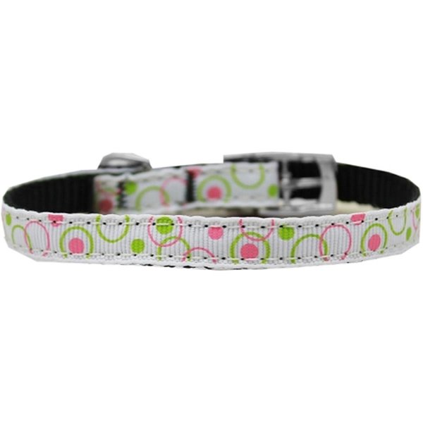 Mirage Pet Products 0.38 in. Retro Nylon Dog Collar with Classic BuckleWhite Size 8 126-003 38WT8